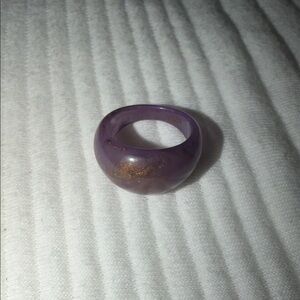 Purple Resin Ring with Gold Accents